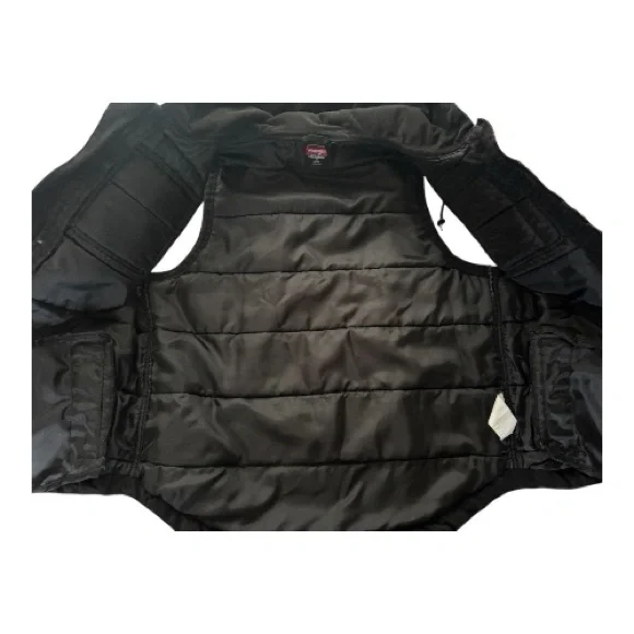 Wrangler Workwear Hooded Insulated Vest Men’s Medium Black Full Zip - Picture 4 of 9